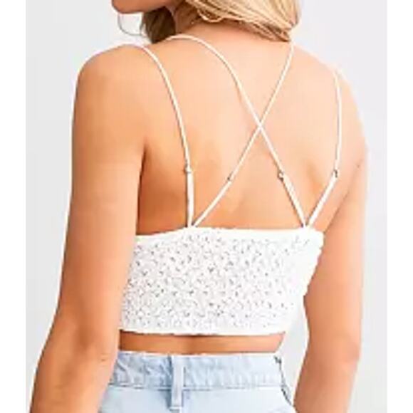 Free People Bralette Adelle Lace White Boho Cottagecore Girly Sexy Summer Dainty - Picture 2 of 6